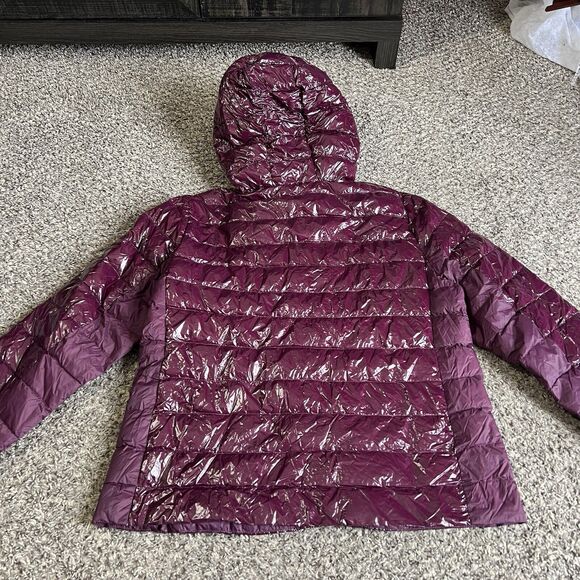 Orolay Women's Short Down Jacket Inclined Zipper Sporty Winter Coat Sz L Purple - Picture 6 of 9